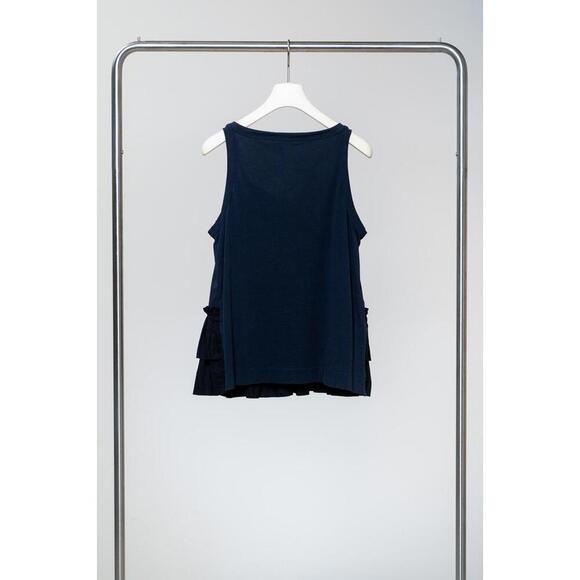 Marni Navy Ruffle Tank Top - Picture 2 of 3